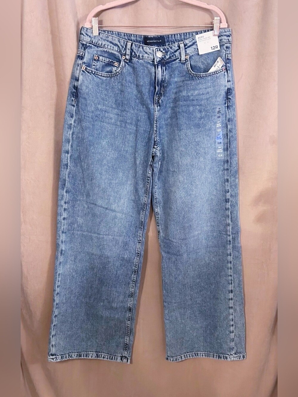 AEROPOSTALE LIGHTWEIGHT LUX AERO BAGGY WIDE LEG JEANS